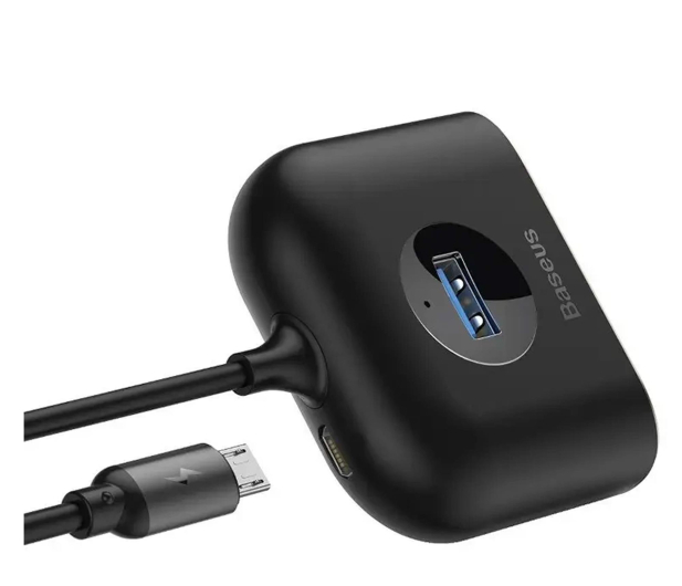 Baseus Squareround 4in1 HUB USB3.0 - 4xUSB 1m Black - 1348152 - zdjęcie 3